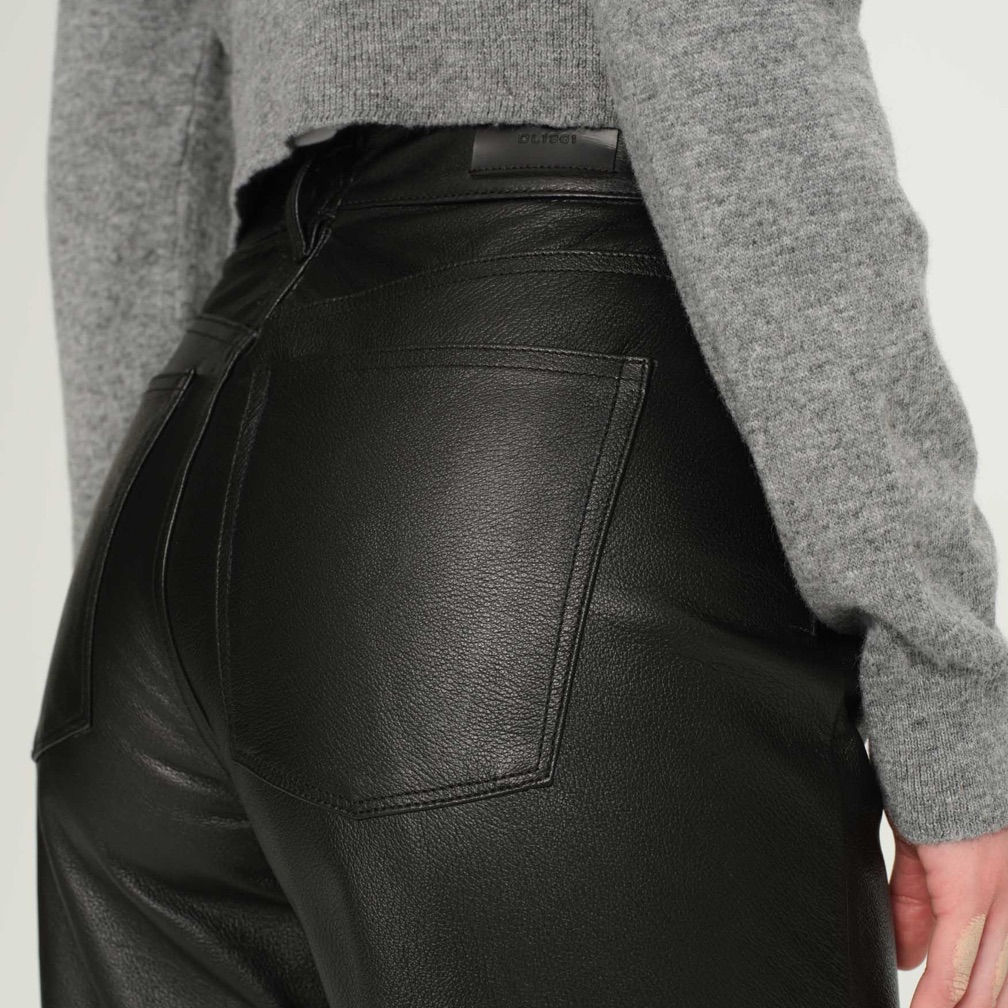 Dl1961 100% Leather Pants Patti Straight High Rise Vintage Ankle Size 26